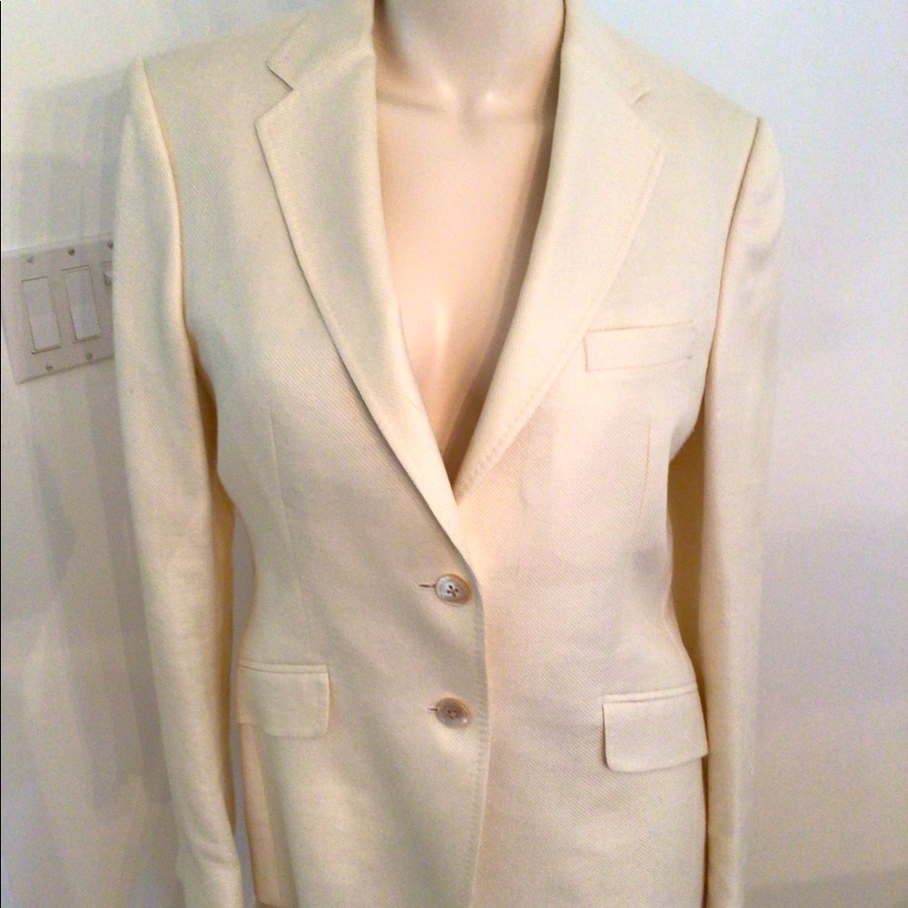 Samuelsohn Women's Cream Single-Breasted Blazer